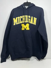 University Of Michigan Hoodie Men’s Size XL Navy Blue Champion Sweatshirt Logo