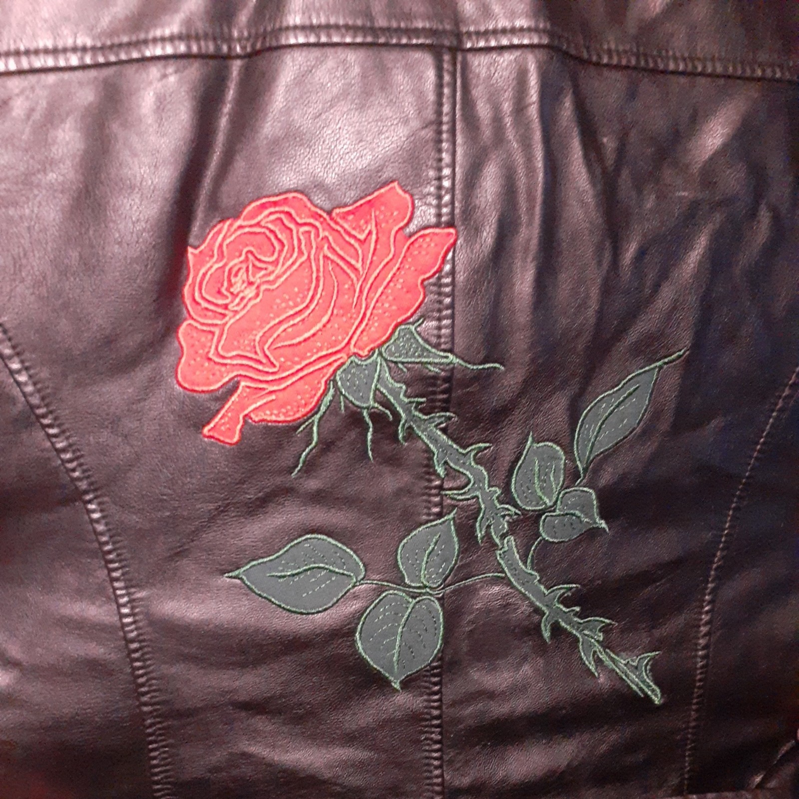 Black Size Small  Polyester Biker Jacket - image 3