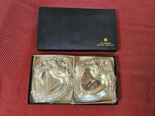 2 NEW IN BOX!...F.B. ROGERS SILVER PLATE HEART SHAPE Dish