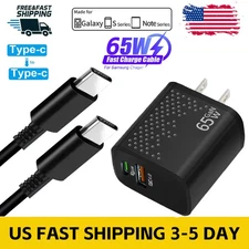 For Samsung Galaxy S22 S23 S21 65W Type USB C Super Fast Wall Charger+3ft Cable