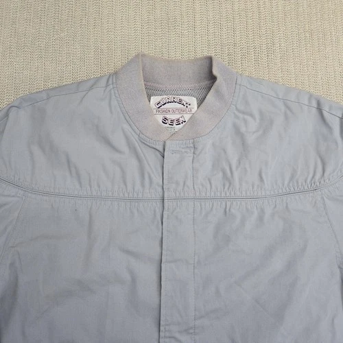 Vintage Current Seen Jacket Mens Large Gray Bomber Lightweight Zip Pockets 80s image 3