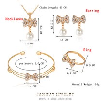Lovely Gold Plated Rhinestones 4 pieces Jewelry Set