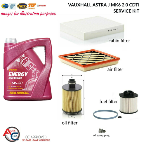 FITS VAUXHALL ASTRA J MK6 2.0 CDTI FULL SERVICE KIT ALL FILTERS PLUS
