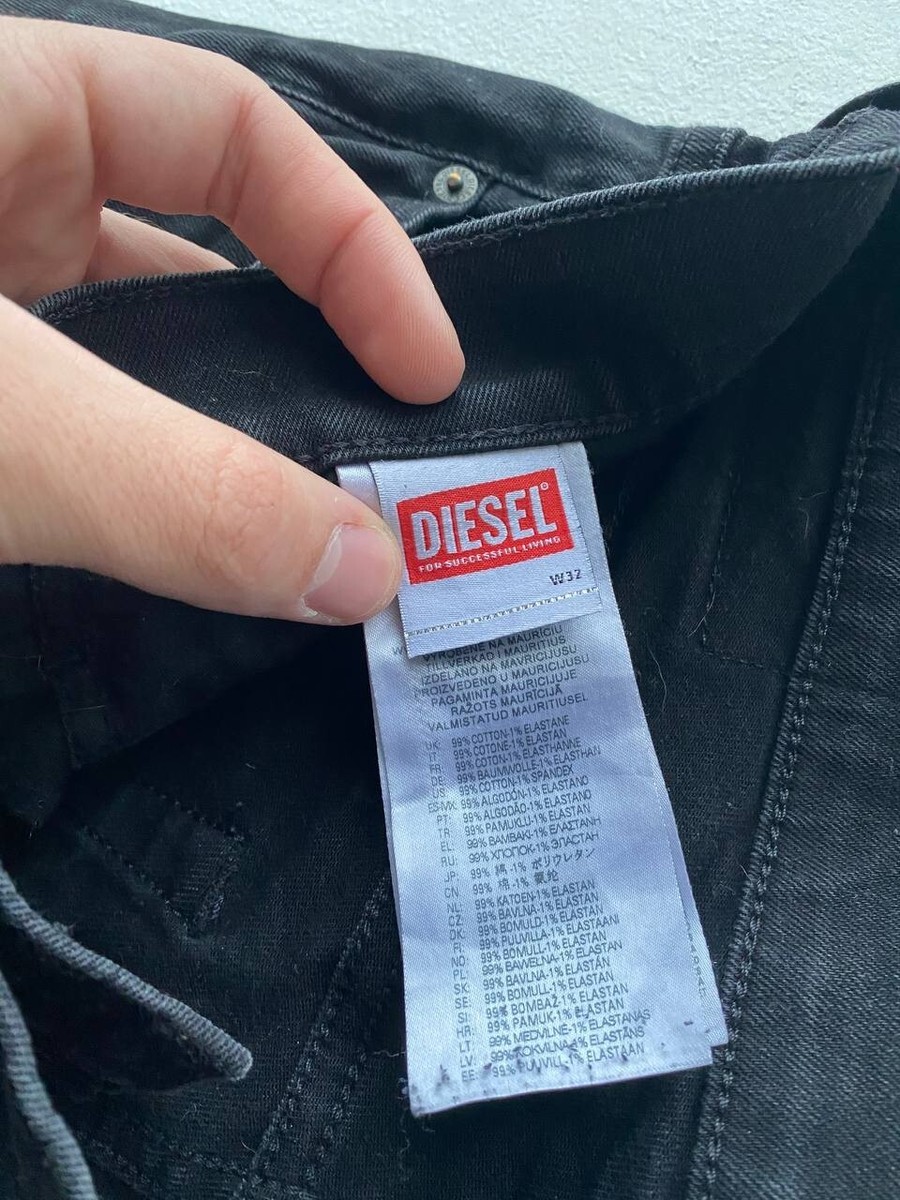 00s Diesel Avant Garde Opium Y2k Skinny Long Black Mens Jeans 32
