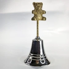 Vintage Decorative Novelty Handbell or Table Bell 4½" Teddy Bear handle finial