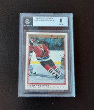 Jeremy Roenick Rookie Card 1990-91 OPC Premier#100 BGS 8 NM-MT Chicago Blackhawk. rookie card picture