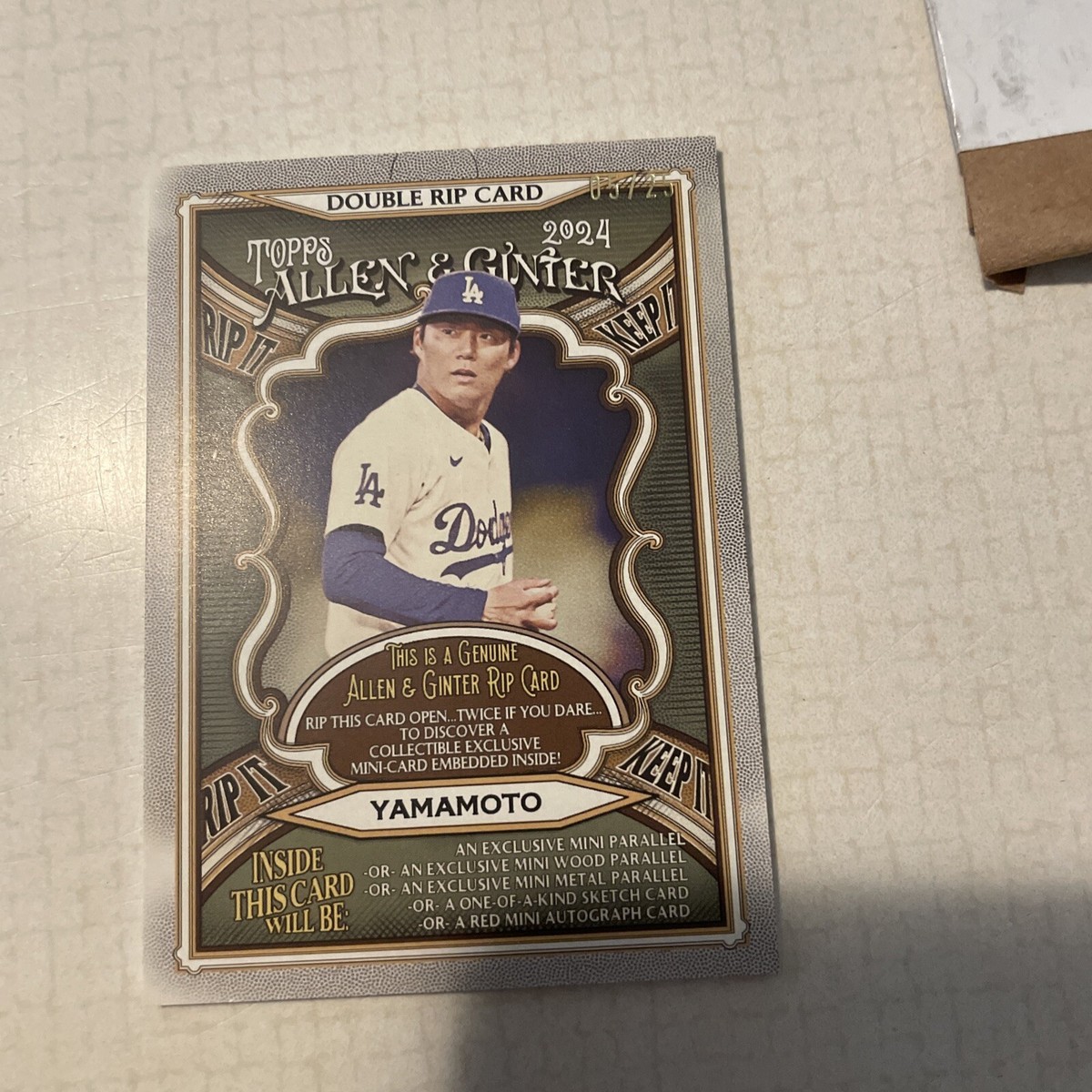 2024 Allen & Ginter Shohei Ohtani & Yamamoto Double Rip Card