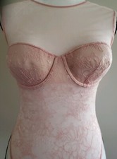 Victoria's Secret Pink One Piece Bodysuit Teddy Lace/Sheer Size 32C