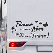 Wohnmobil Aufkleber mit Spruch 50x24 cm Träume Leben Traum Dream Wohnwagen Van