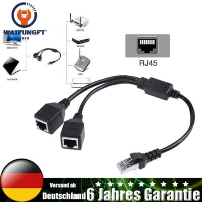 RJ45 LAN verteiler 1 auf 2 für Ethernet Kabel Extender Netzwerk Adapter Stecker