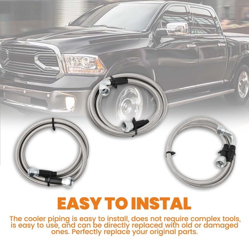 Transmission Cooler Lines Kit Heavy Duty Hose Fit For Dodge Ram 47RE 96-02 - Picture 5 of 12