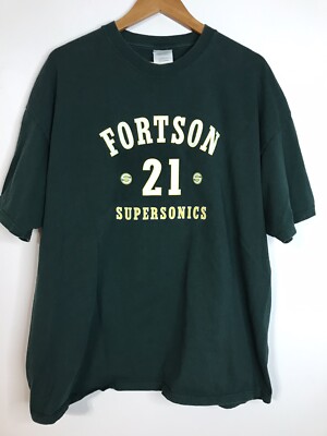 Fortson 21 Seattle Super Sonics Green Men's 2XL T Shirt 