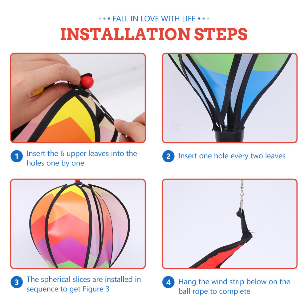 1PC Giant Rainbow Hot Air Balloon Pendant Garden Yard Cloth Decoration