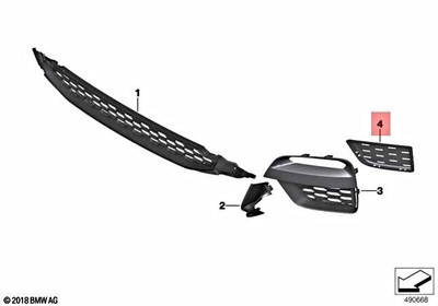 BMW OEM 2018 X3 Grille-front-cover Plate Right 51118064594 RH for 