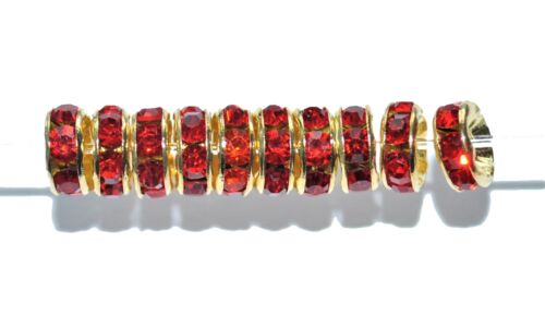 wholesale 1000 pcs AAA gold glass crystal spacer beads of 8 mm, 9 colour - Picture 7 of 12