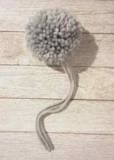 yarn pom pom handmade for hats crochet knit 3 inch 4 ply foggy gray