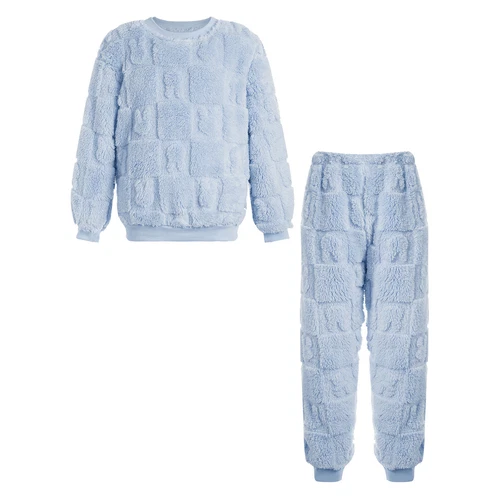 Kids Childrens Warm Fleece Pyjamas Set For Girls Boys Sleepwear 2 Pieces Sets - Bild 8 von 56