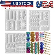 Hair Clip Silicone Molds,Hairpin Mold for Epoxy Resin Casting,UV Resin Jewellery