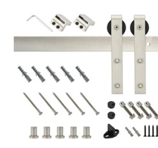 RELIABILT 78-in Satin Nickel Interior J-strap Single Barn Door Hardware Kit