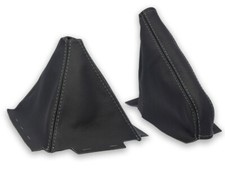 SCHALTMANSCHETTE HANDBREMSSACK FUR HONDA CRX DEL SOL 1992-1997 LEDER NAHT GRAU