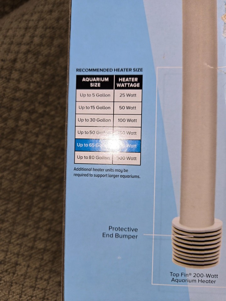 Top Fin H200 Aquarium Heater up to 65 Gal. eBay