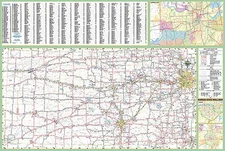 Kansas State Executive City-County Laminated Wall Map Poster