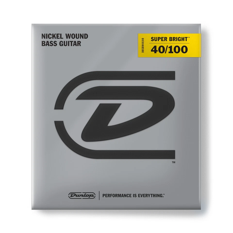 Cordes De Basse DUNLOP Nickel Enroulées, Super Lumineuses Légères 40-100 - Photo 1/2
