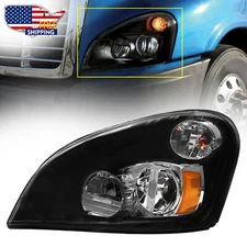 For 2008-2017 Freightliner Cascadia Black LED Headlight Headlamp Left Driver