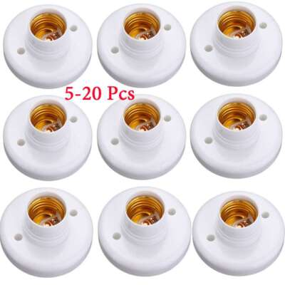 #ad #ad 5 10 20PCS E27 Light Bulb Pendant Lamp Round Fixing Base Holder Screw Cap Socket $11.03