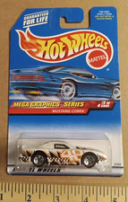1999 Hot Wheels Mega Graphics 24 Mustang Cobra 5sp Blue Card Collector 974
