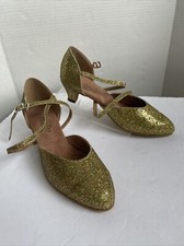 Very Fine Ruby Gold Dance Cubes 1,75  Heel Sz 7 Narrow New In Original Box  Bag