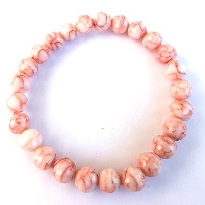  Stretch Armband elastisch grau grün blau rosa orange Glas 8 mm Boho Frau Geschenk