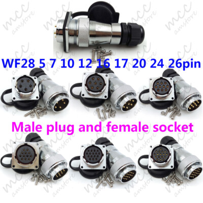 WS28 26-Pin Waterproof Aviation Connector - 5A 250V Bulkhead Industrial Plug & Socket