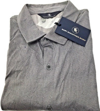Hart Schaffner Marx Mens Short Sleeve Geometric Shirt in Gray Size XL