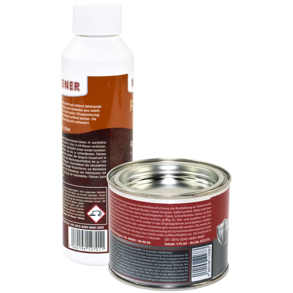 Tankversiegelung Set 2-teilig WAGNER bis 10 Liter Tankinhalt Rost Umwandler Tank - Bild 2 von 4