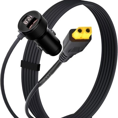 XT60 Female to Car Charger Socket Adapter Cord Power Wire for Vehicles Outlet
