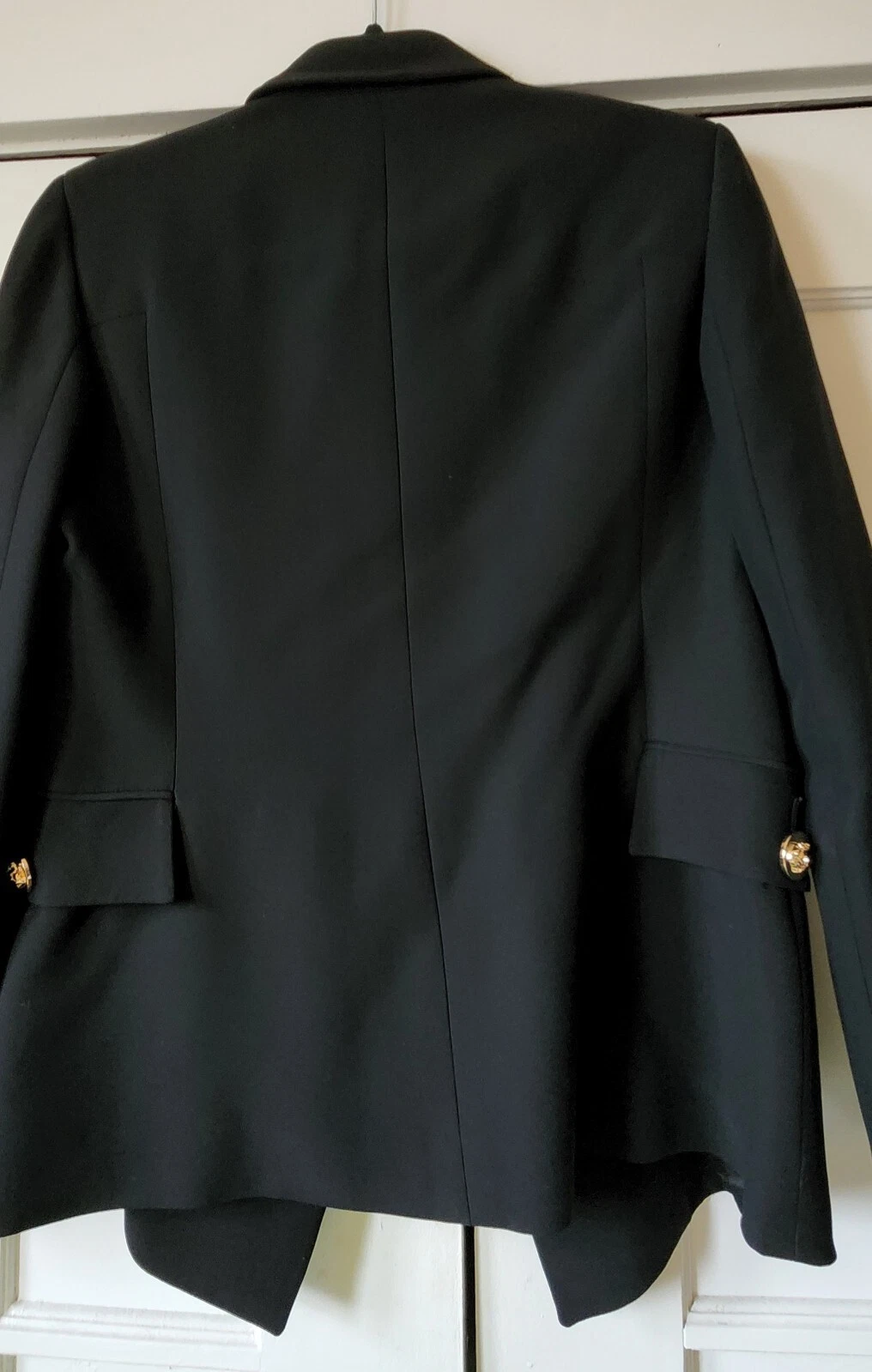 Blazer donna doppiopetto nero misto seta Versace taglia 42 US 8