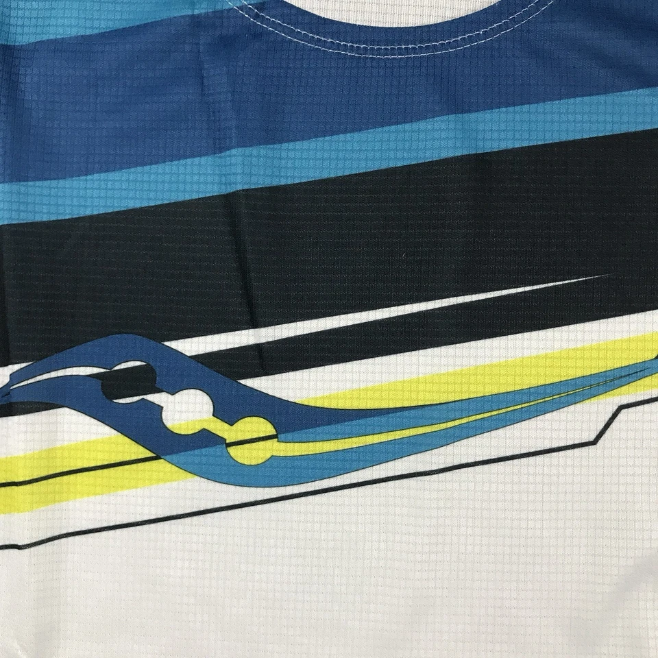 Camisa Saucony para mujer pequeña azul blanca ligera camiseta sin mangas ropa deportiva nueva con etiquetas Foto 2 de 4