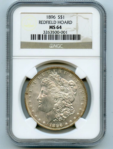 1896 Morgan Silver Dollar $1 - Redfield Hoard - NGC MS64