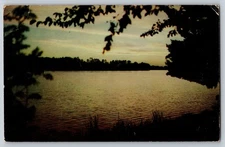 Vacation Sunset Postcard – Rice Lake Ontario – Dexter Press Kodachrome – Canada 