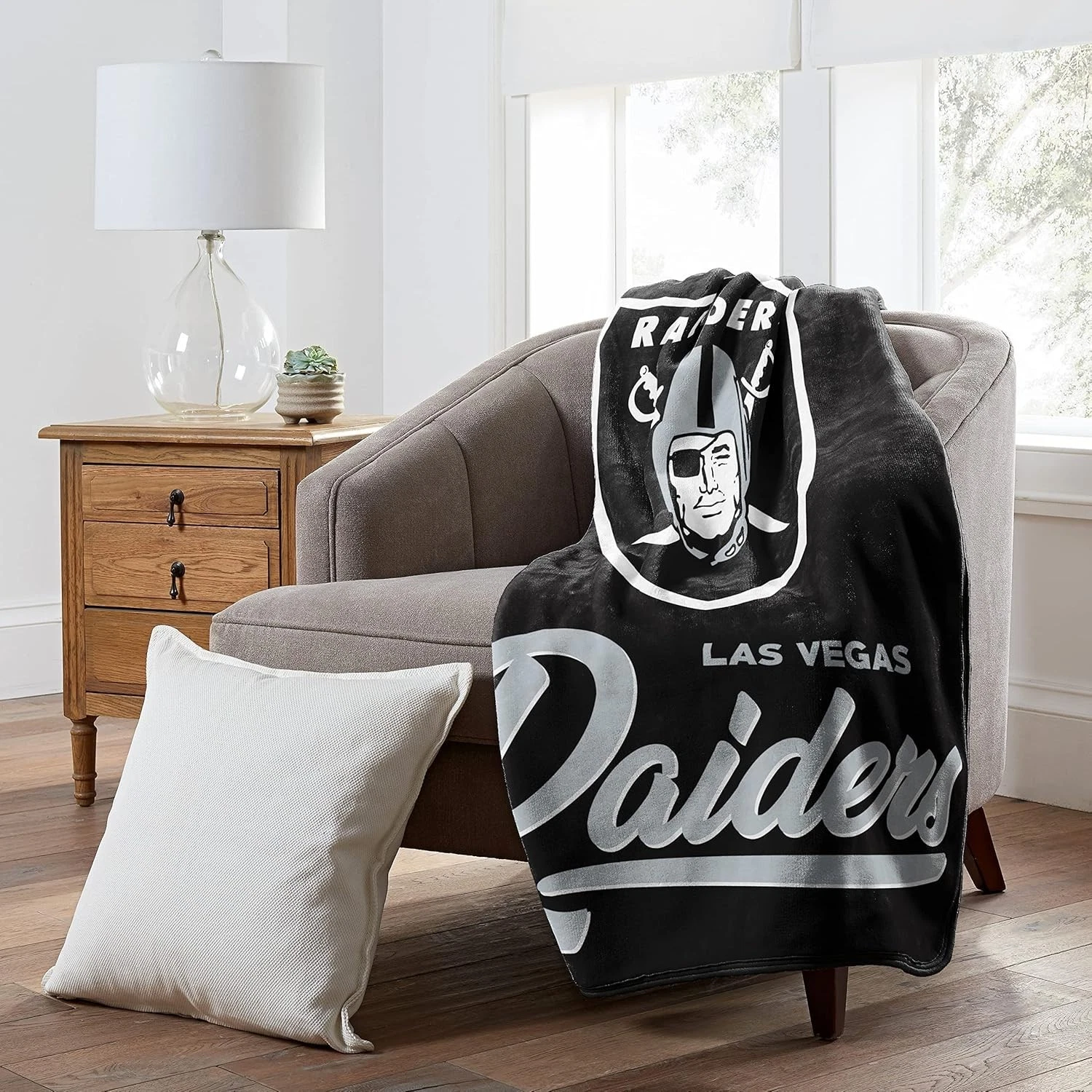 Las Vegas Raiders football Raschel  Blanket