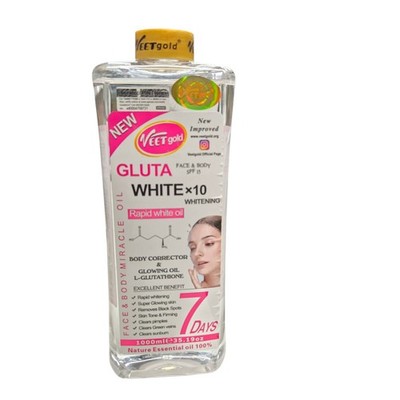 glutathione body oil supplier Veet Gold Gluta White X10 Rapid White Corrector and Glowing 1000ml 7Day Glutathione IV Therapy in