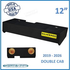 Chevy Silverado 2019-2026 Double Cab 12" Dual Subwoofer Enclosure Speaker Box