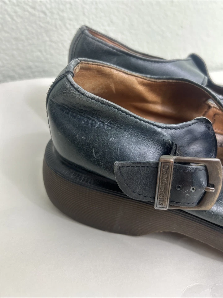 Correa vintage Dr. Martens hecha en Inglaterra Mary Jane de cuero verde para mujer con 7 defectos Foto 4 de 4