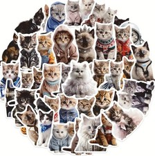 10 X Cute Cats Stickers | Kittens | Fluffy Cats | UK SELLER