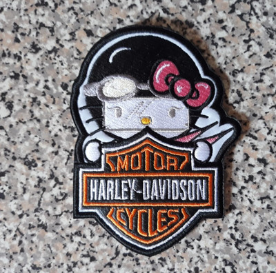 Hello Kitty biker patches. Harley style, sew-on for a lady's jacket