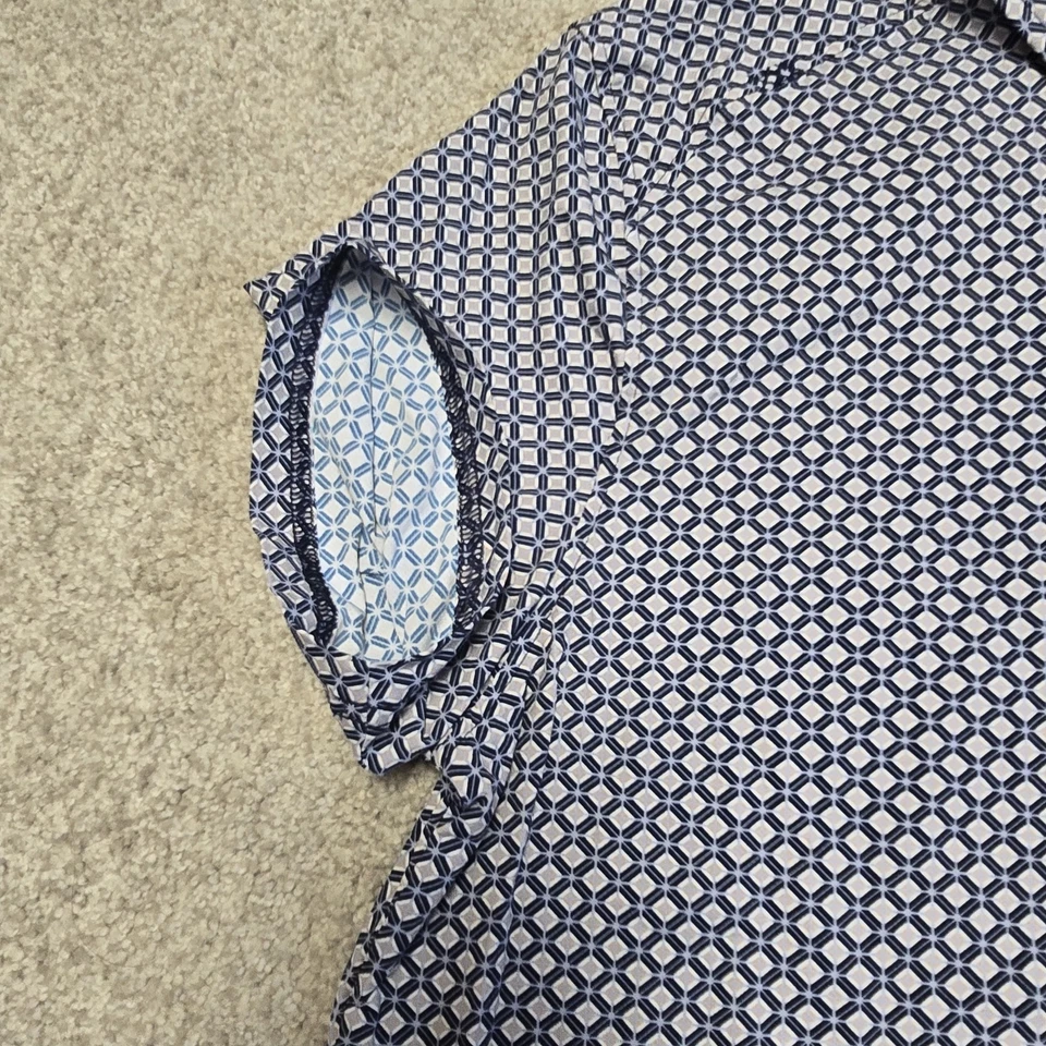 Camisas polo de manga corta Rhone para hombre púrpura rendimiento geométrico talla M golf 2024 Foto 4 de 4