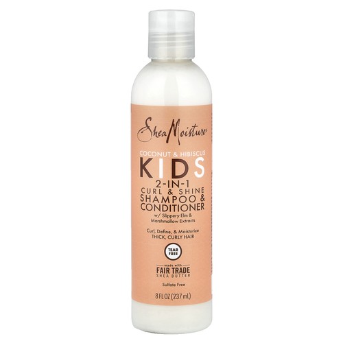 Kids 2-In-1 Curl & Shine Shampoo & Conditioner, Coconut & Hibiscus, 8 fl oz (237