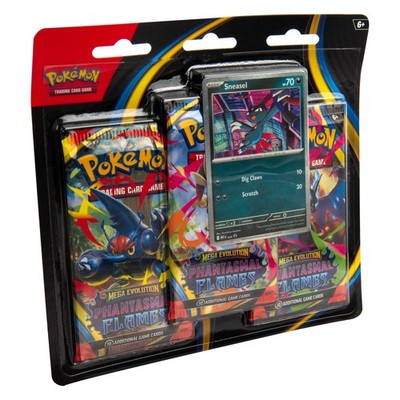 Pokmon Mega Evolution Phantasmal Flames Three-Booster Blister, Foil Promo Card,
