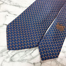 Excellent Condition HERMES Fasone H Pattern Jacquard Tie